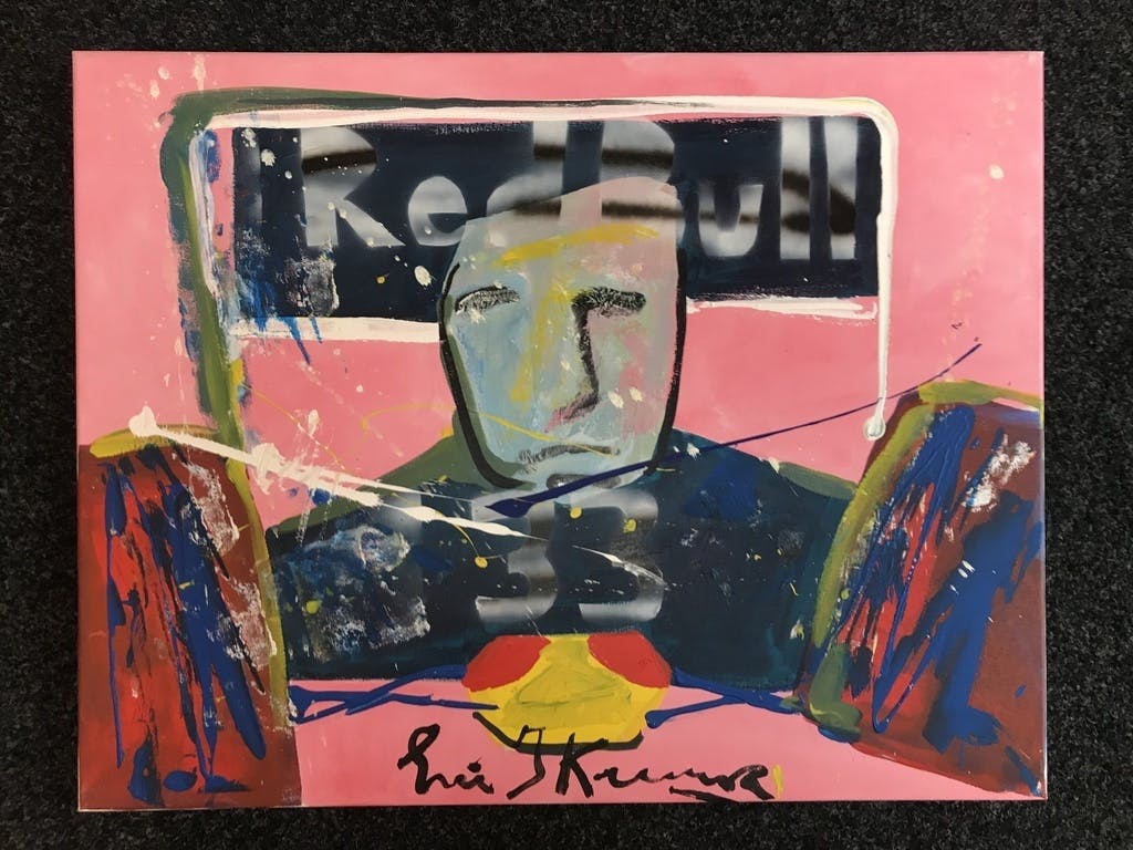 Eric-Jan Kremer - ERIC JAN KREMER ( Koopje ) Max Verstappen-Doek-Gesigneerd ! verkocht voor € 149!