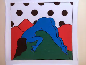 Piet Parra - zeefdruk op textiel - ingelijst kopen? Bied vanaf 1!