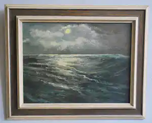 Jacobus Doeser - nacht op het water - olieverfschilderij verkocht voor € 115!