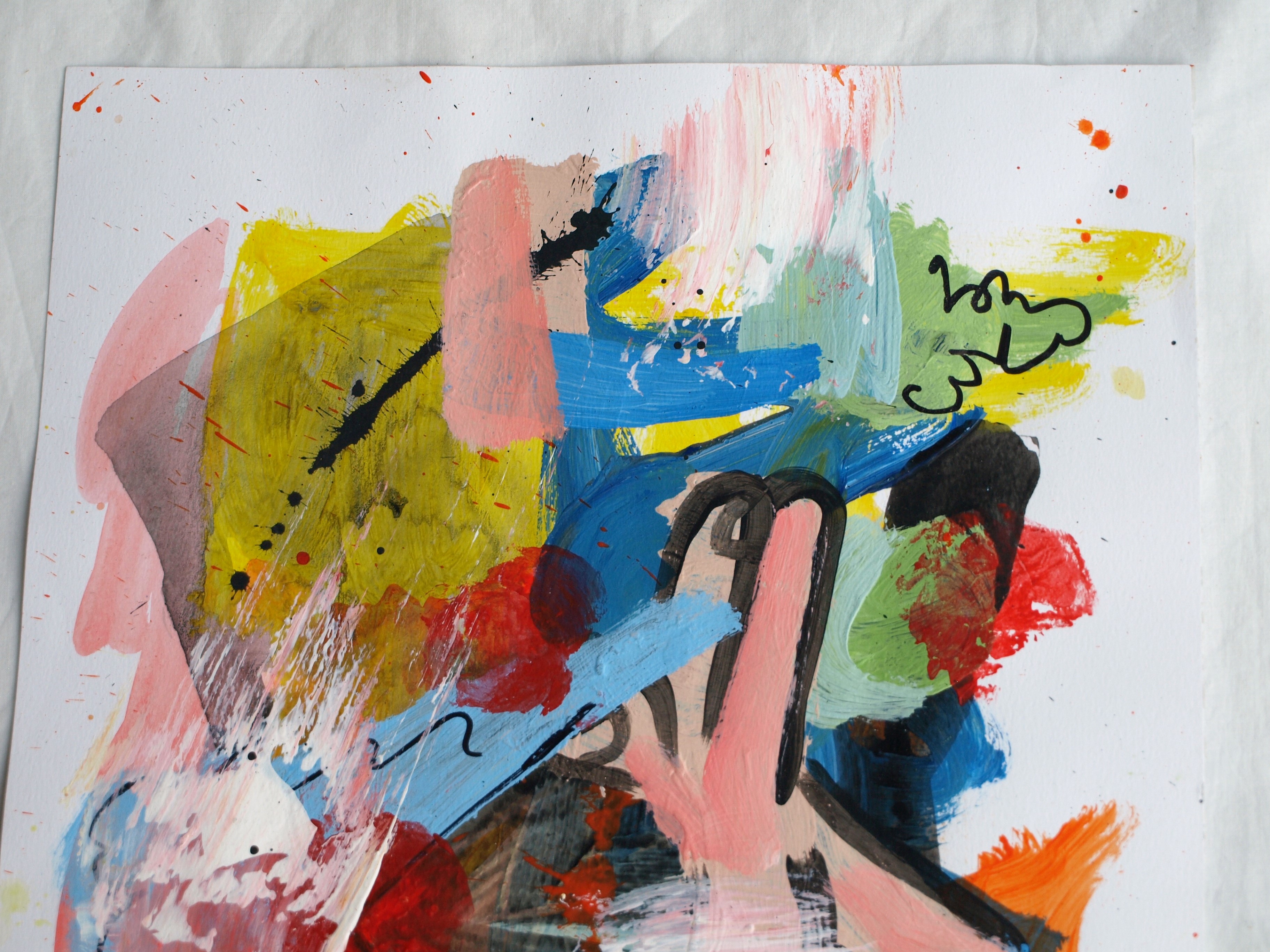 Peter Klashorst - Acrylverf op papier – Abstract landschap 2 - 2016 kopen? Bied vanaf 30!