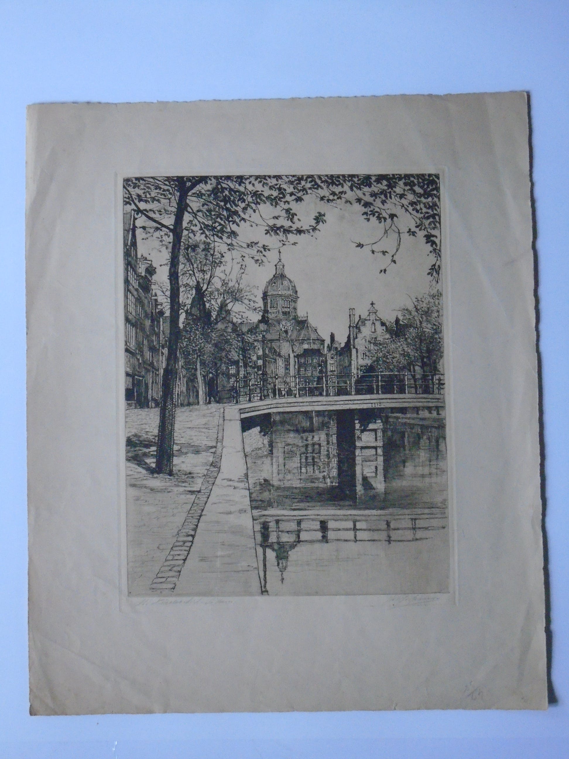 Johannes Josseaud - 4x Amsterdamse Stadsgezichten kopen? Bied vanaf 80!