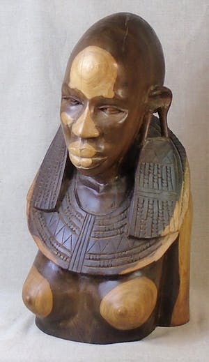 Niet of onleesbaar gesigneerd - Borstbeeld, Massai-vrouw kopen? Bied vanaf 10!