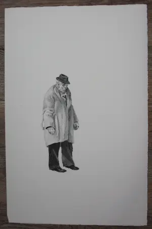 Peter Vos - Litho: Oude lopende man kopen? Bied vanaf 75!