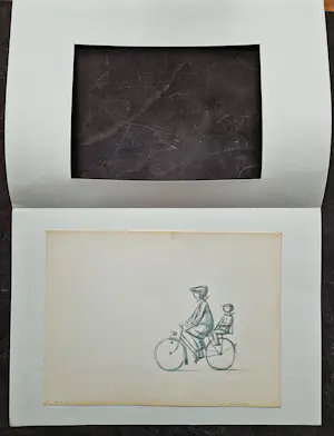 Har Sanders - een figuratieve aquarel van har Sanders zie je niet zo vaak - "op de fiets" kopen? Bied vanaf 58!
