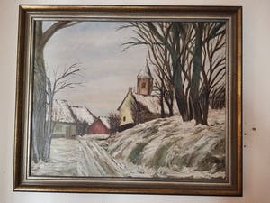 Niet of onleesbaar gesigneerd - Winters dorpszicht kopen? Bied vanaf 1!