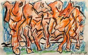 Jan Sierhuis - Tekening krijt acryl verkocht voor € 1!