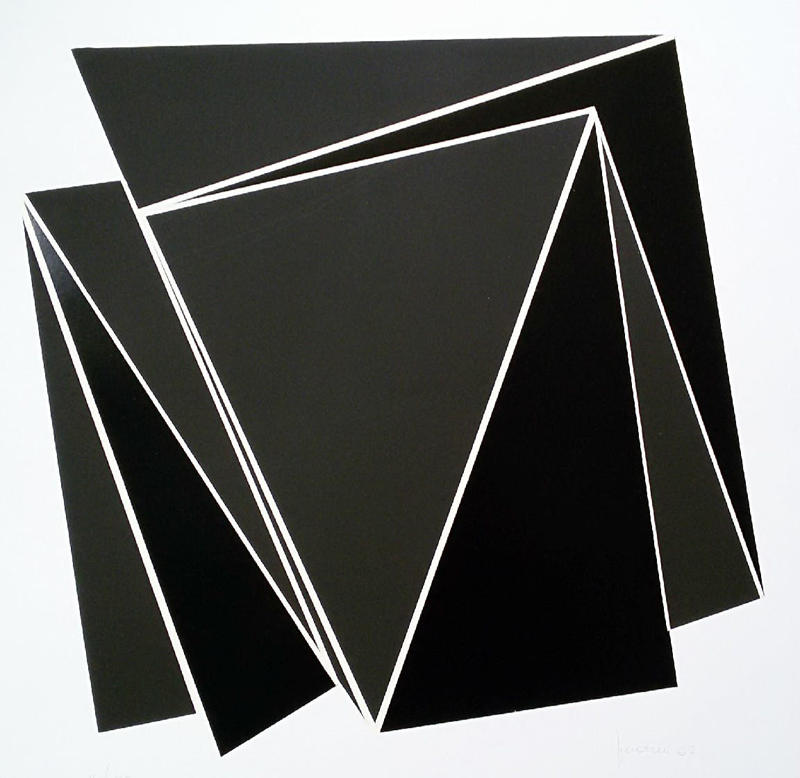 Marcel Henri Verdren - Geometrisch abstract, zeefdruk verkocht voor € 150!