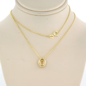 14kgouden collier met hanger bezet met gele saffier en briljant geslepen diamant kopen? Bied vanaf 1!