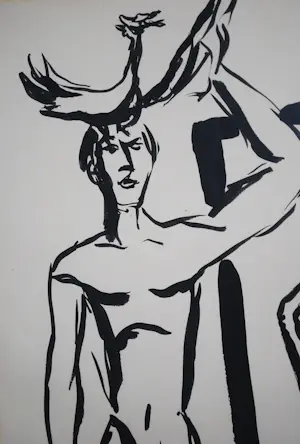 Gust Romijn - 1952: grote inkttekening kopen? Bied vanaf 175!