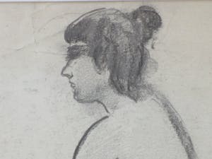 Joop Kropff - Zittend naakt - Potlood/zwartkrijttekening kopen? Bied vanaf 1!