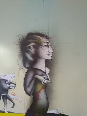 Paul Wunderlich - Schöne Dame gut bewacht kopen? Bied vanaf 35!