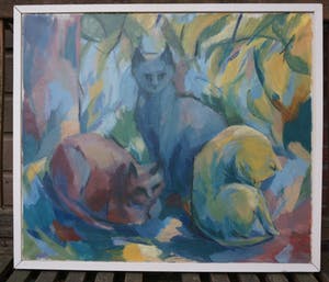 Niet of onleesbaar gesigneerd - Drie Katten kopen? Bied vanaf 10!