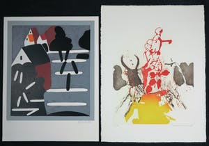 Bram van Velde - Bob Kemper + 6 onbekend, Lot van acht stuks grafiek kopen? Bied vanaf 50!