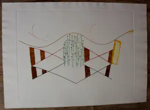 Arnold van Griensven - Ets: Vliegles op het strand - 1989 kopen? Bied vanaf 59!