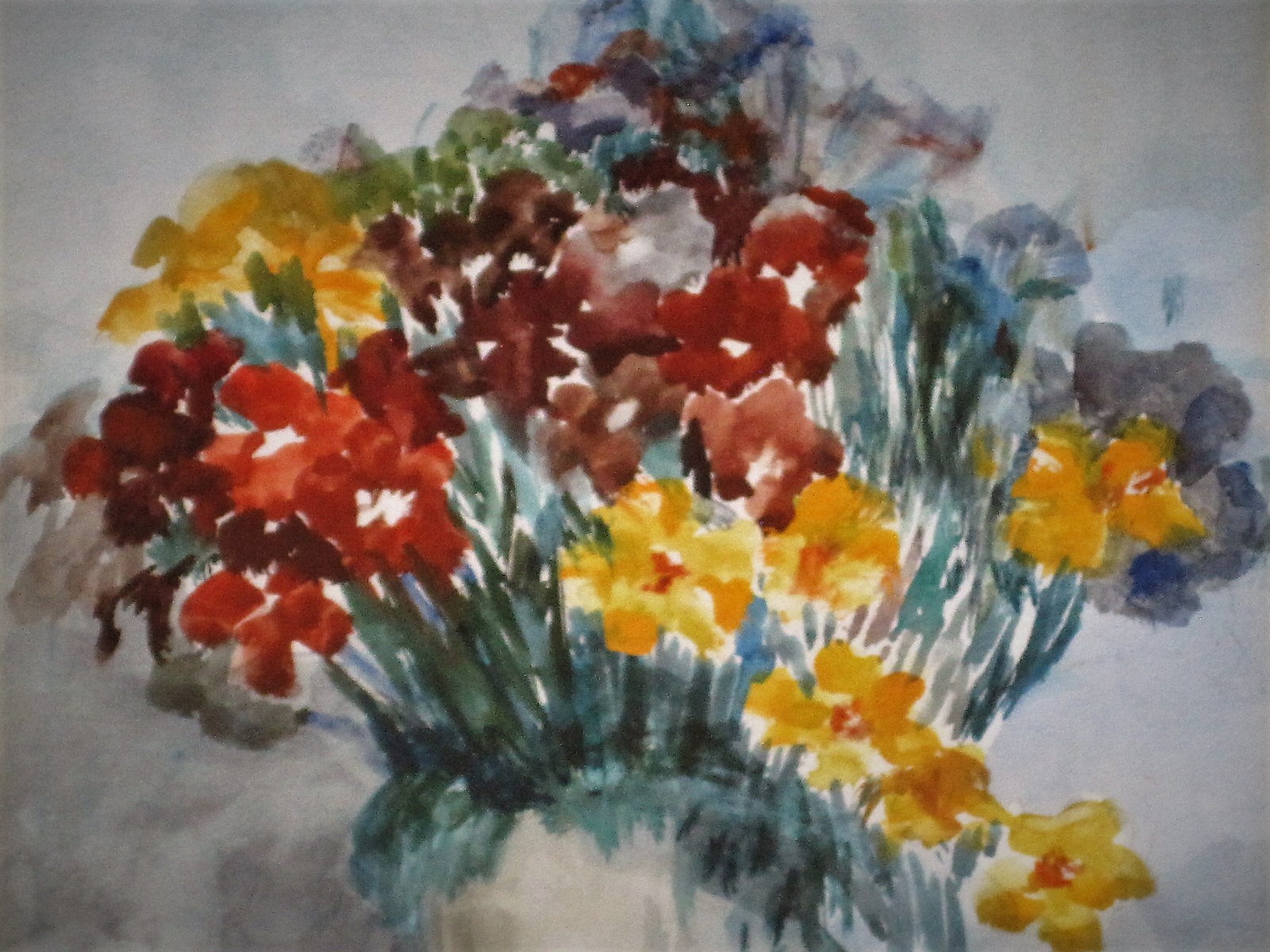Betsy Westendorp-Osieck - expressionistisch Aquarel "Veldbloemen" van Amsterdamse Joffer kopen? Bied vanaf 1!