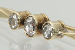 2002- Vintage gouden (14kt) Broche met 3 steens diamant (Amsterdamse roos) kopen? Bied vanaf 180!