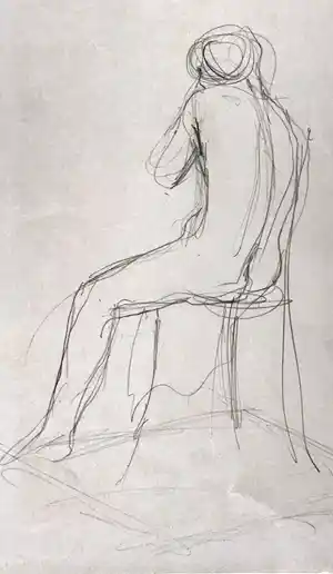 Paul Smolders - Mooie originele potloodtekening - naakt - Dubbel gesigneerd verkocht voor € 55!