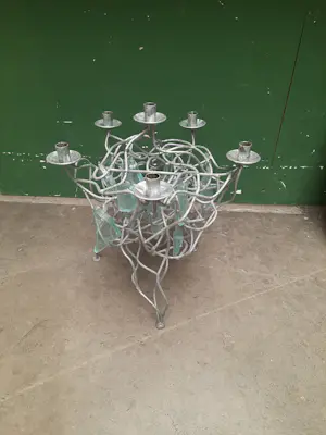 Brand van Egmond - Kandelaar gegalvaniseerd ijzer met glas kopen? Bied vanaf 200!