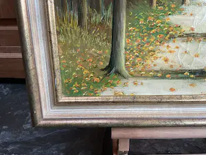 Niet of onleesbaar gesigneerd - Bospad in herfst. kopen? Bied vanaf 1!