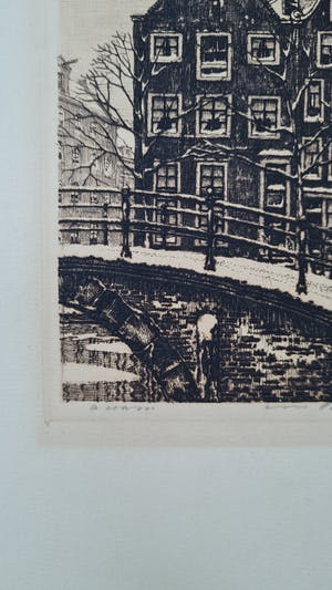 Cornelis Brandenburg - Cornelis Brandenburg ( 1884 - 1954 ) - ets - Groenburgwal. kopen? Bied vanaf 45!
