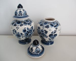 Potterie Oud Delft - 5 potterie objecten kopen? Bied vanaf 35!