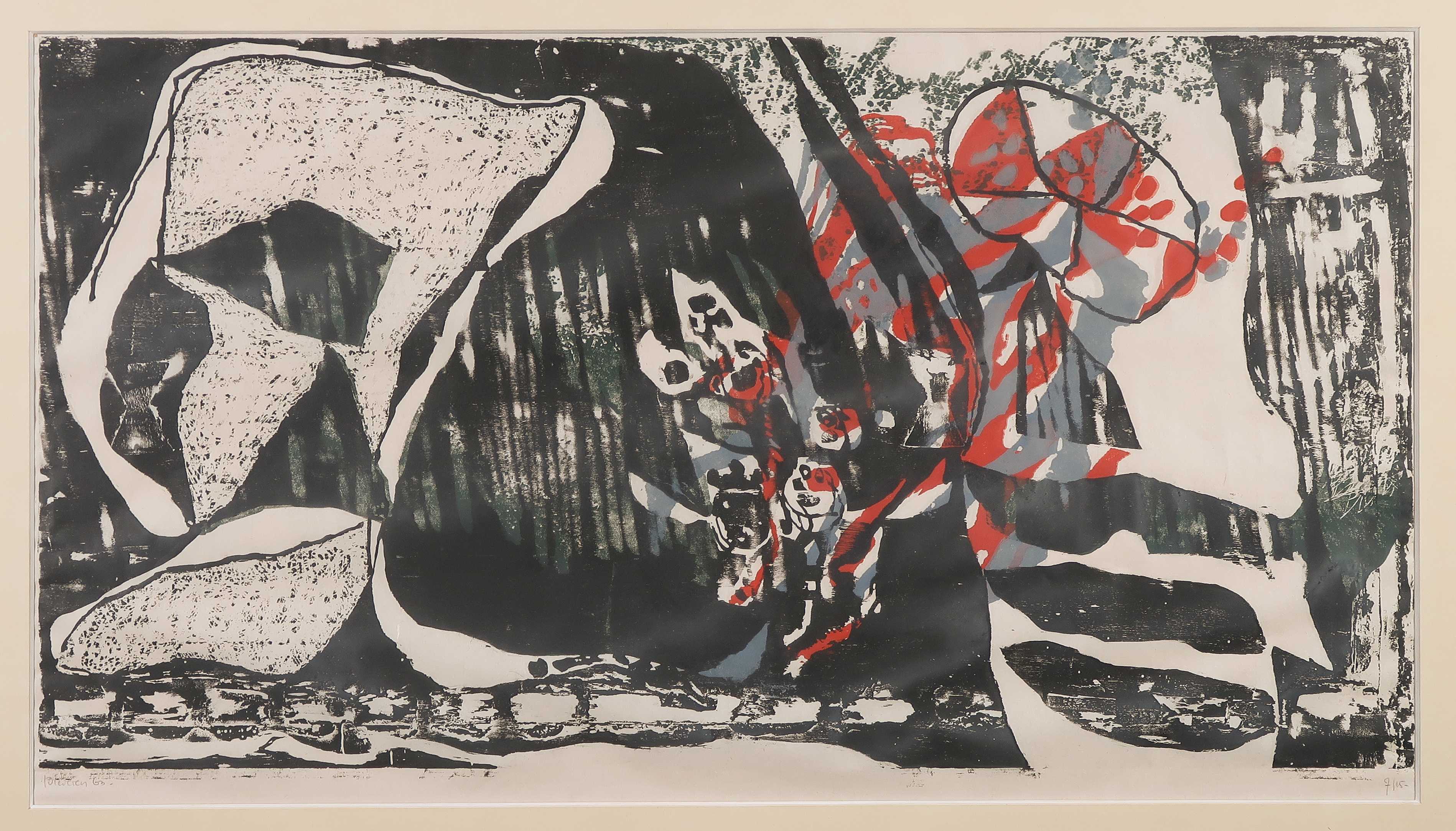 Jef Diederen - Houtsnede, Joodse kinderen - Ingelijst kopen? Bied vanaf 70!