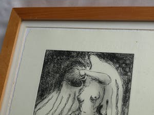 Sandra Hilhorst - Ingelijste ets , “Naakte Engel” – Loodskado 1995 kopen? Bied vanaf 35!