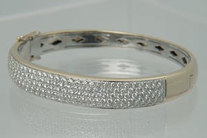 1314 - Schitterende 18 krt wit-goud en diamanten (ca. 3.20 ct!!) slaven-armband kopen? Bied vanaf 2190!