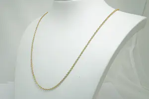 57 - Fijn en relatief lang 14 Krt geel gouden collier met fantasieschakeltjes kopen? Bied vanaf 290!