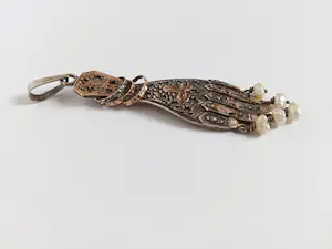 Antieke Chichkhan hamsa hanger hand van Fatima. Zilver, goud, diamanten, parels kopen? Bied vanaf 450!