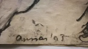 Rob Aussen - Naakt. Portret. Zittende vrouw. kopen? Bied vanaf 69!