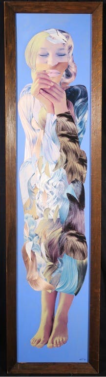 Adri van den Beukel - Collage op board, Het haren kleed - Ingelijst kopen? Bied vanaf 25!