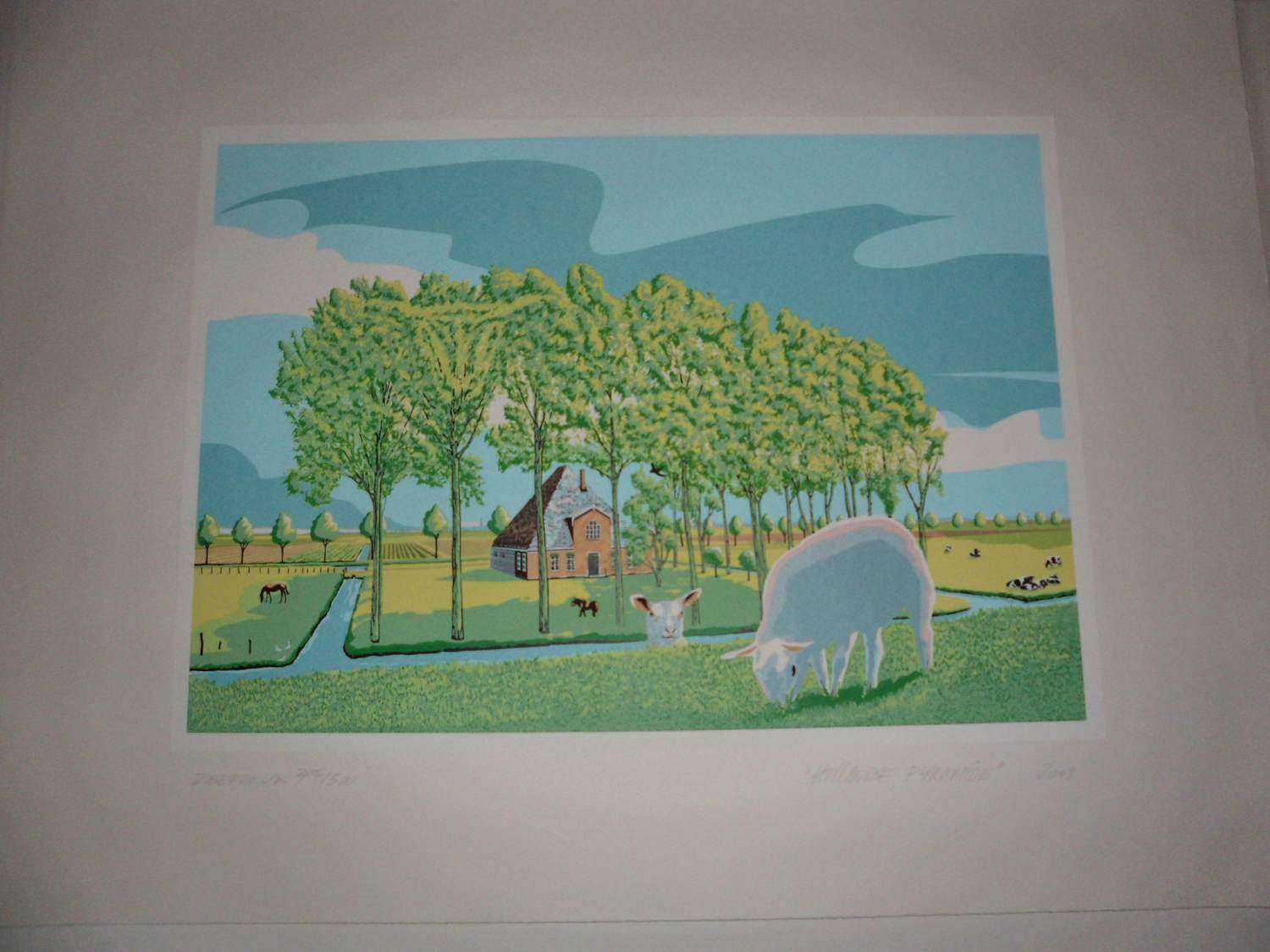 Marcus van Hoorn - Zeefdruk, Titel, "Hollandse Pyramide". kopen? Bied vanaf 35!