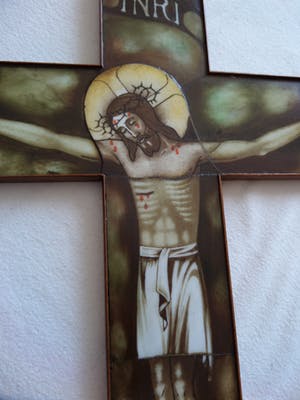 Hubert Levigne - GROOT GEBRANDSCHILDERD KRUIS ZELDZAAM kopen? Bied vanaf 70!