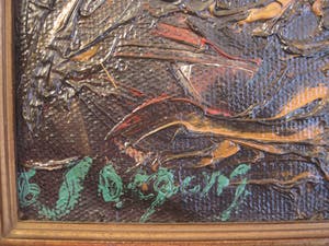 Niet of onleesbaar gesigneerd - Interessant Jaren 50/60 Expressionist olieverf "bloeiende Roos" gesigneerd - kopen? Bied vanaf 1!