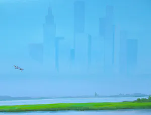 Ari Stolk - Invallende eenden met stads-skyline kopen? Bied vanaf 375!