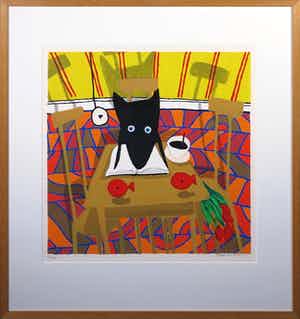 Peter Bastiaanssen - Zeefdruk, Zonder titel 3 - Ingelijst verkocht voor € 80!