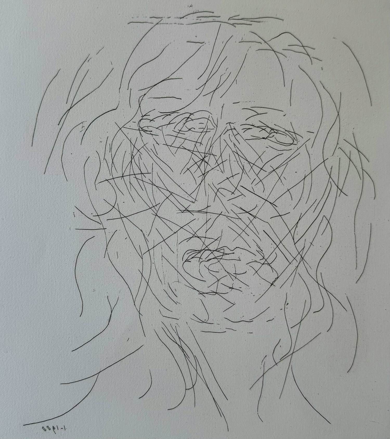 Jaap Hillenius - Handgesigneerde ets | 'Portret' | 1988 kopen? Bied vanaf 60!