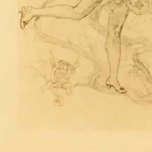 Felicien Rops - Mythologische tekening van een naakte vrouw die gracieus danst kopen? Bied vanaf 50!