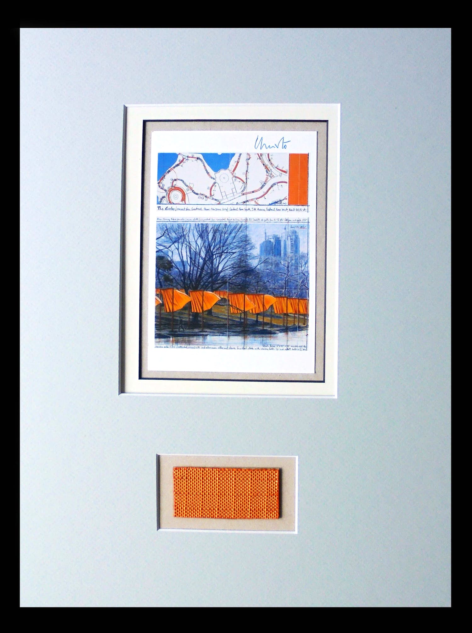 Christo - Project " The Gates " Central Park- NYC 2005- inc. stofmonster - handgesigneerd verkocht voor € 1!