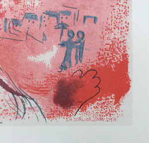 Marc Chagall - Compositie met figuur met boeket bloemen, litho kopen? Bied vanaf 150!