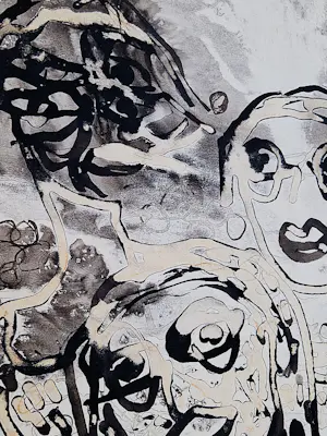 Lotti van der Gaag - in 1983 geschilderde gemengde techniek "zelfportret met figuren" gesigneerd kopen? Bied vanaf 284!