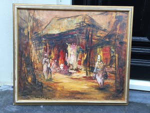 Niet of onleesbaar gesigneerd - C4113C - Oosterse voorstelling met figuren kopen? Bied vanaf 1!