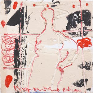 Dominique Chan - Gemengde techniek op doek, Z.T. Abstracte compositie kopen? Bied vanaf 1!