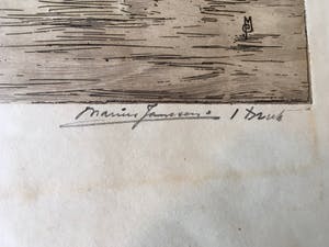 Marius Johannes Janssen - Ets, Dordrecht + Onbekend, twee etsen van Rotterdam kopen? Bied vanaf 1!