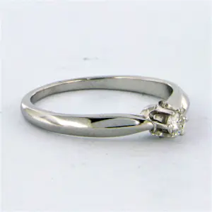 14k witgouden solitair ring met briljant geslepen diamant tot. 0.10ct kopen? Bied vanaf 310!