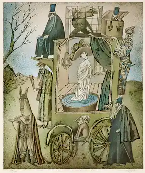 Adolf Born - Litho, De koets verkauft für € 500!
