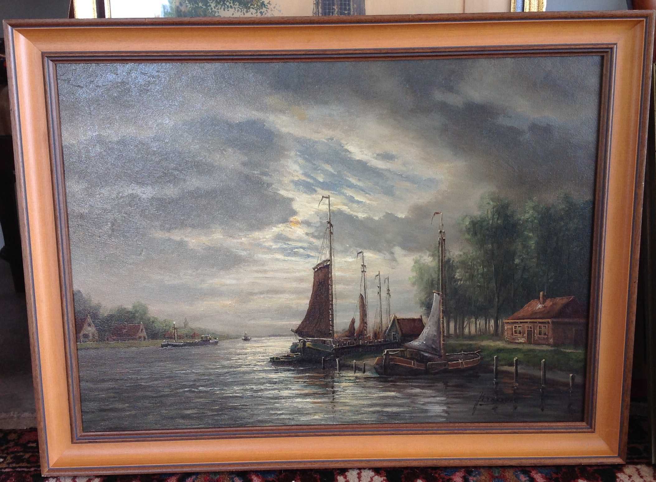 Gerardus Johannes Ernens - boten aangemeerd bij het huisje aan het water kopen? Bied vanaf 100!