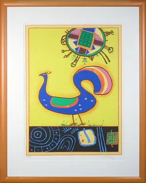 Martin Bradley - Zeefdruk, Morning Cockerel - Ingelijst kopen? Bied vanaf 50!