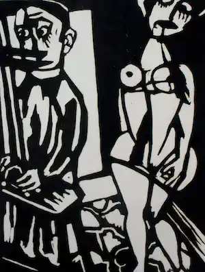 Aad de Haas - Linosnede - 1966 verkauft für € 149!